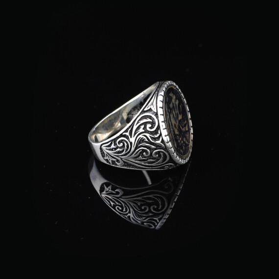  Handmade 925 Sterling Silver Custom Signet and Skull Ring - 4