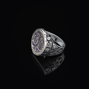  Handmade 925 Sterling Silver Custom Signet Ring with Egyptian Mythology Design - 3