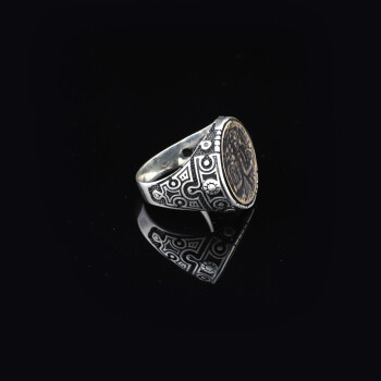  Handmade 925 Sterling Silver Custom Signet Ring with Egyptian Mythology Design - 4