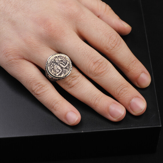  Handmade 925 Sterling Silver Custom Signet Ring with Egyptian Mythology Design - 6