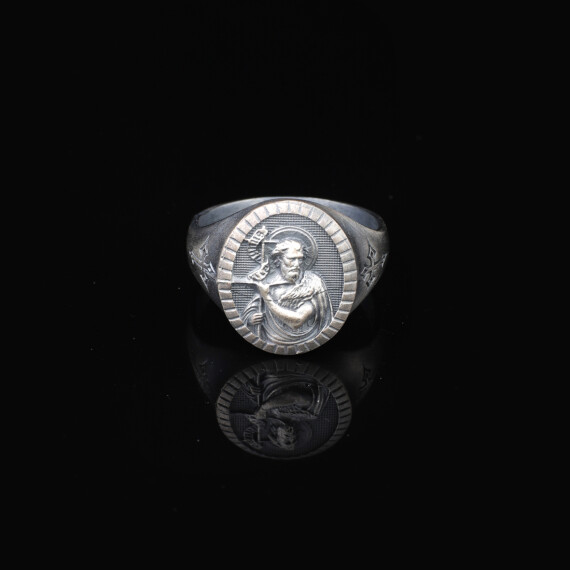  Handmade 925 Sterling Silver Jesus Ring - Men's Christian Jewelry Featuring Cross - 3