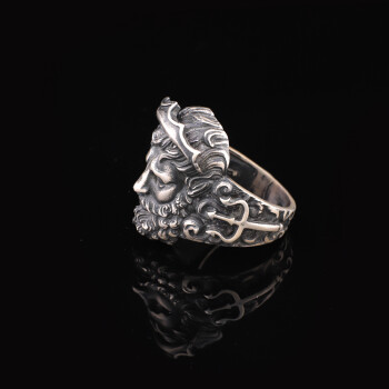  Handmade 925 Sterling Silver Poseidon Mythology Ring - Men's Jewelry - 5