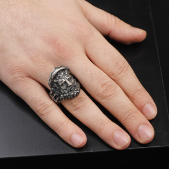  Handmade 925 Sterling Silver Poseidon Mythology Ring - Men's Jewelry - 6