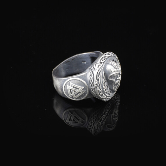  Handmade 925 Sterling Silver Viking Signet Ring - Men's - 5