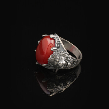  Handmade Carnelian Lion Ring - 925 Sterling Silver Oval Stone Signet Ring for Men - 4