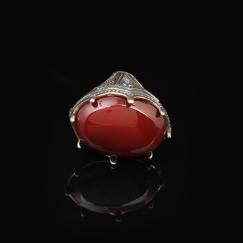  Handmade Carnelian Ring with Oval Gemstone - Large Ottoman Style Ring - 3