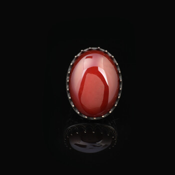  Handmade Carnelian Ring with Oval Stone - Large Gemstone Ring - 3