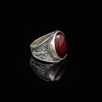  Handmade Carnelian Virgin Mary Signet Ring, Vintage Oval Stone Gemstone Ring for Men - 5