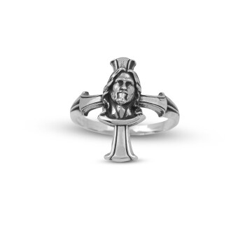  Handmade Cross Jesus Ring - 925 Sterling Silver Men's Christian - 1