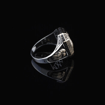  Handmade Eagle Custom Signet Ring - 925 Sterling Silver Men's - 4