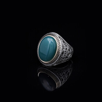  Handmade Jade Men's Ring - 925 Sterling Silver Gemstone - 3