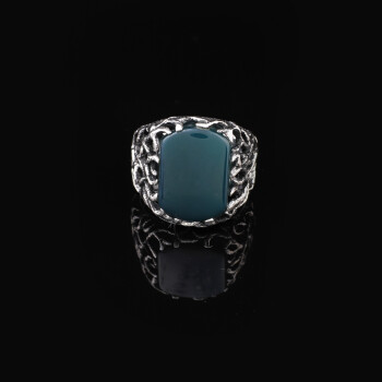  Handmade Jade Ring for Men - 925 Sterling Silver Gemstone - 2