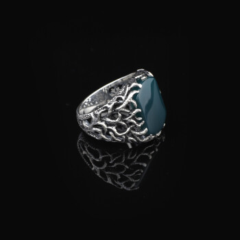  Handmade Jade Ring for Men - 925 Sterling Silver Gemstone - 4