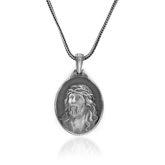  Handmade Jesus Necklace - Christian Sterling Silver Necklace - 1