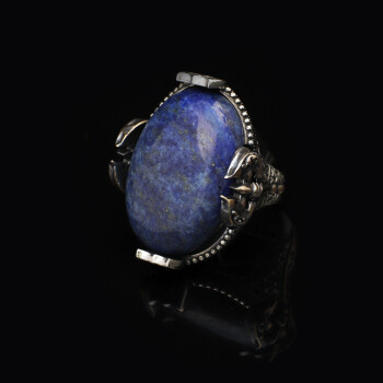  Handmade Large Lapis Lazuli Ax Ring - 925 Sterling Silver - 3