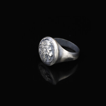  Handmade Lion Signet Ring - 925 Sterling Silver Men's Ring - 2