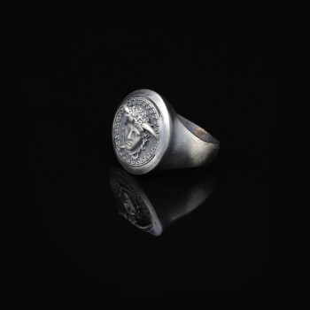  Handmade Medusa Pinky Signet Ring - 925 Sterling Silver Men's - 4