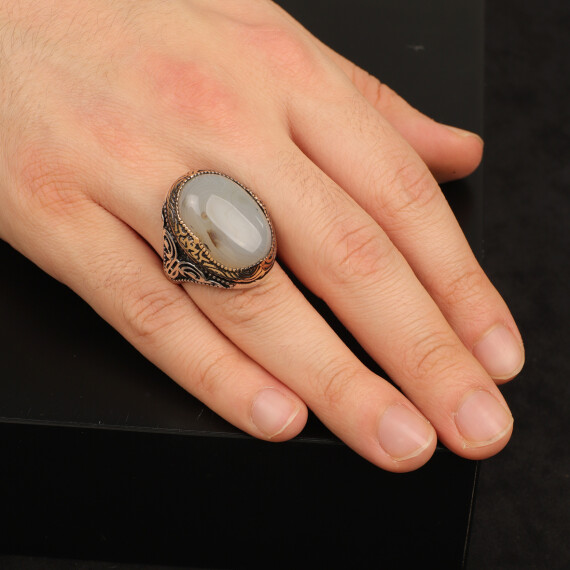 Handmade Men Ring, Labradorite Men's Ring - 6