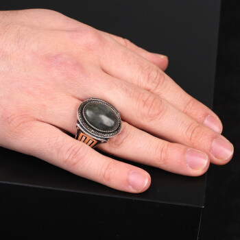 Handmade Men Ring, Labradorite Men's Ring, Labradorite Ring Sterling Silver - 2