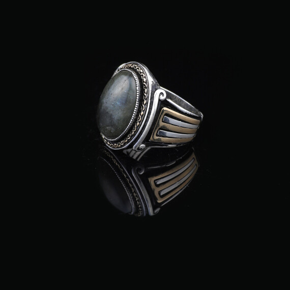 Handmade Men Ring, Labradorite Men's Ring, Labradorite Ring Sterling Silver - 3