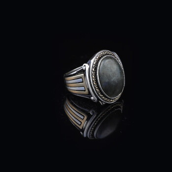 Handmade Men Ring, Labradorite Men's Ring, Labradorite Ring Sterling Silver - 6