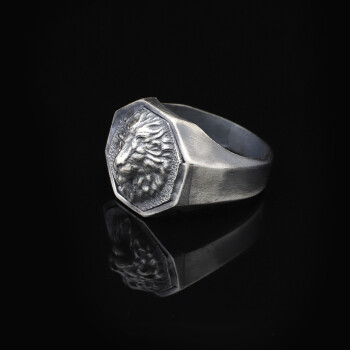  Handmade Pinky Lion Signet Ring - 925 Sterling Silver Men's Jewelry - 4