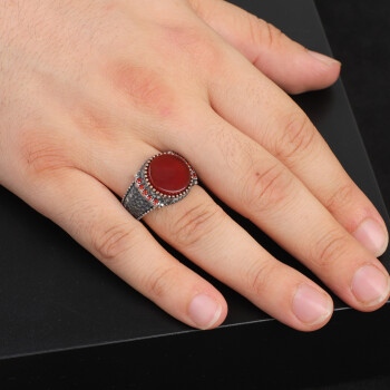  Handmade Signet Carnelian Gemstone Pinky Ring - 6