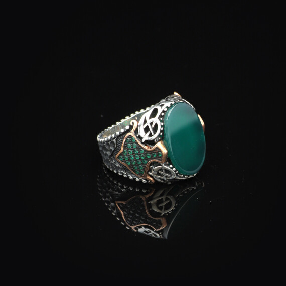  Handmade Vintage Jade Oval Stone Ring – 925 Sterling Silver Signet and Pinky Ring for Men - 4