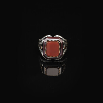  Handmade Vintage Men's Carnelian Ring - 2