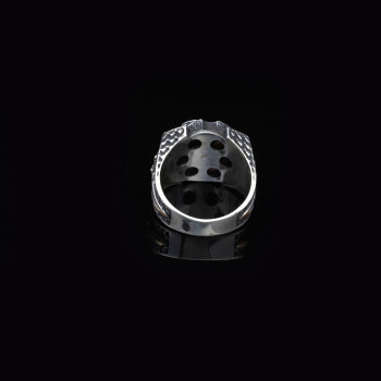 Jade Ring for Men,Sword Silver Jade Ring, Stress Wheel Design - 3