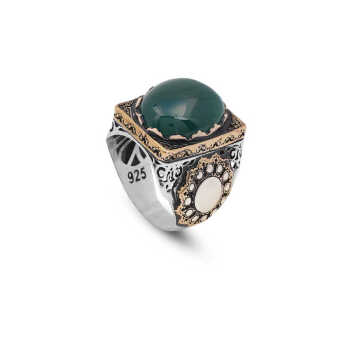 Jade Ring, Jade Ring for Men, Ottoman Men Ring - 1