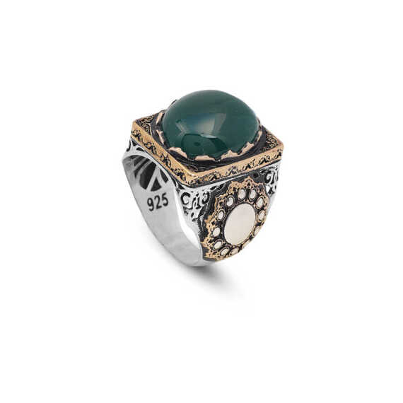 Jade Ring, Jade Ring for Men, Ottoman Men Ring - 1