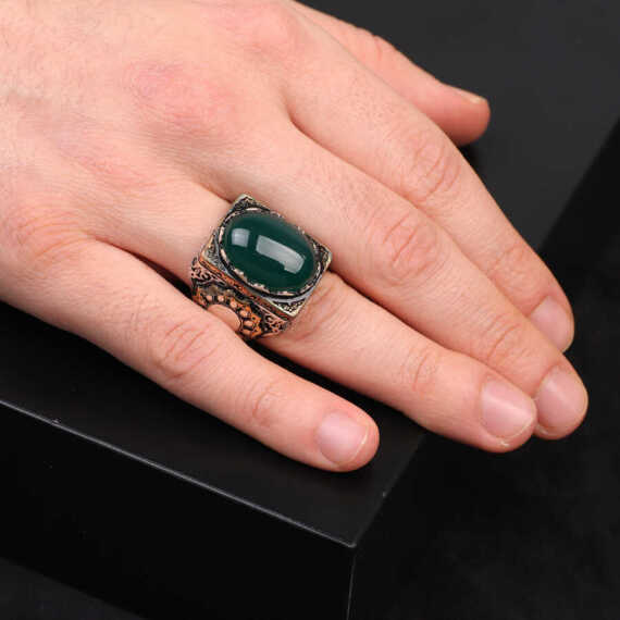 Jade Ring, Jade Ring for Men, Ottoman Men Ring - 6