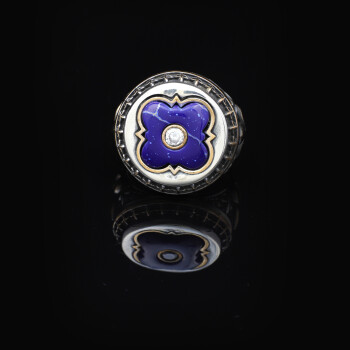  Lapis Lazuli Ring with Micro Sapphire - 3