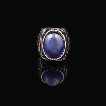 Men Handmade Ring, Natural Lapis Lazuli Stone Ring, Blue Lapis Stone Ring - 4