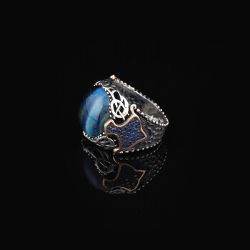 Men Handmade Ring, Tiger Eye Stone Ring, Blue Tiger Eye Gemstone - 3