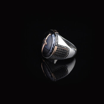 Mens Handmade Ring, Black Onyx Men's Ring, Sword Ring, Black Onyx Ring - 5