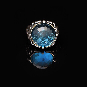  Men's Ring - Man Silver Aquamarine Stone Gemstone Ring - 3