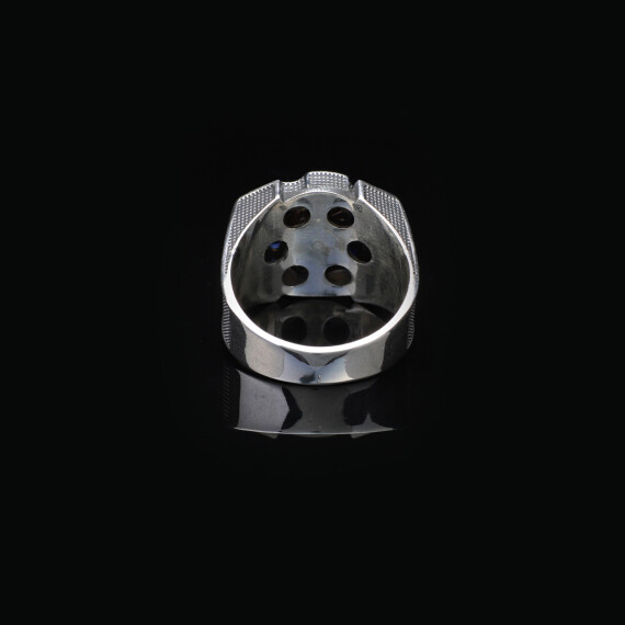  Men's Sapphire Ring - Rotating Design in 925 Sterling Silver - 2