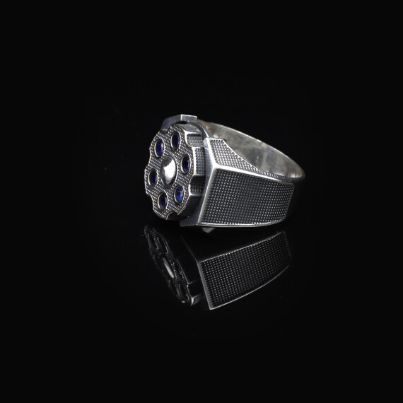  Men's Sapphire Ring - Rotating Design in 925 Sterling Silver - 5