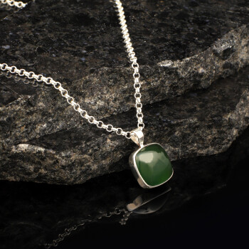 Mens Silver Jade Necklace, Jade Necklace Men, Jade Layering Necklace - 4