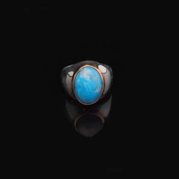 Mens Turquoise Ring, Turquoise Gemstone Ring Men - 2