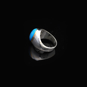 Mens Turquoise Ring, Turquoise Gemstone Ring Men - 4