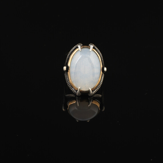 Natural Moonstone Ring, Man Raw Moonstone Ring - 2