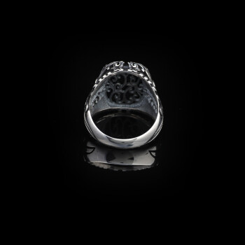 Onyx Warrior, Sterling Silver Sword Ring with Black Onyx Stone - 5