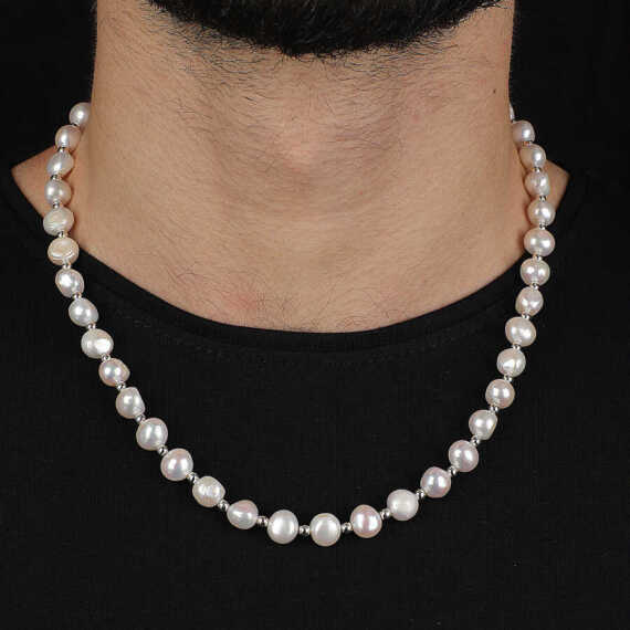 Pearl Necklace Men,Men Pearl Necklace,Pearl Necklace - 4