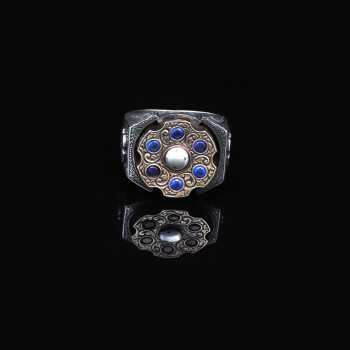 Sapphire Stone Ring, Blue Stone Ring, Wheel Ring, Ottoman Style Ring - 6