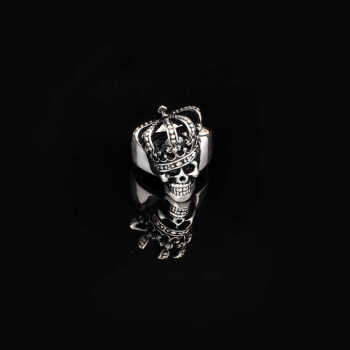 Skull Handmade Sterling Silver Men Biker Ring, Silver Skull Gothic Ring - 3