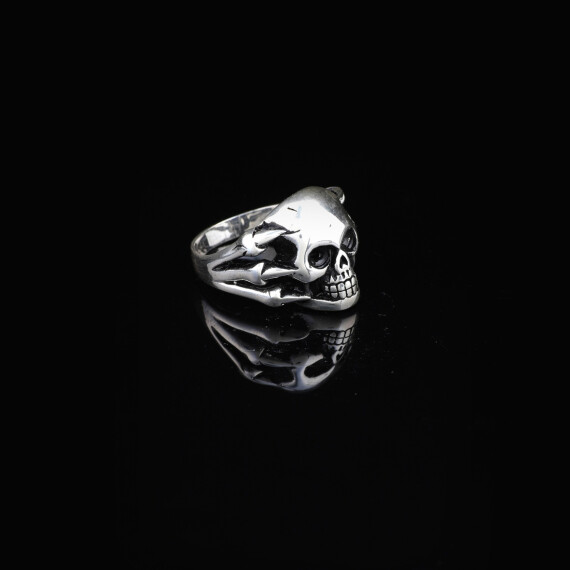 Skull Handmade Sterling Silver Men, Fidget Ring Men - 2