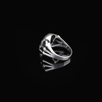 Skull Handmade Sterling Silver Men, Fidget Ring Men - 3